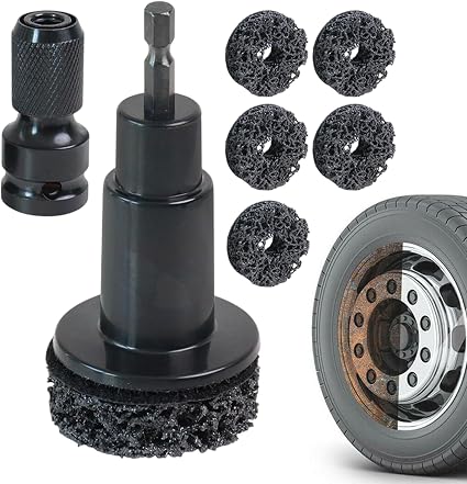 Stud Rust Removal Tool,Car Wheel Hub Cleaning Tool,Brake Hub Resurfacing Kit,Wheel Stud Cleaner,Portable Polishing Maint