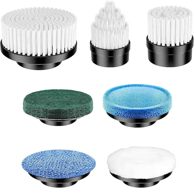 Yesayce 8pcs Electric Spin Scrubber Replacement Brush Heads, Extra Brushes Kit for Bathroom Floor Tile, Bathtub, Glass, Car, Kitchen Cleaning