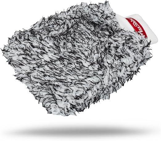 Maxshine Universal Black & White Microfiber Wash Mitt – Premium Scratch-Free, Lint-Free Mitt for Washing Cars, Trucks & 