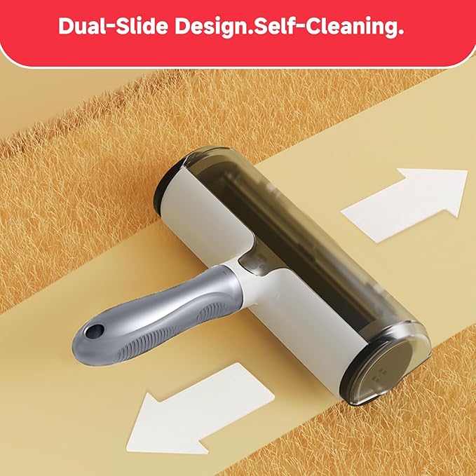 NVNAN Pet Hair Remover & Pet Grooming Gloves Set - Deshedding Brush for Cats/Dogs, Reusable Lint Roller Brush for Cats,Dogs - Furniture, Car, Couch, Clothes and Bedding