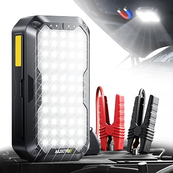 AUXITO Portable Jump Starter - 4000A Car Battery Jump Starter(8L Gas/7L Diesel) 2000LM Camping Light, 12V Jump Box with 