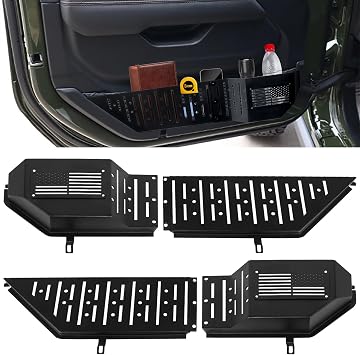 Metal Front Door Pocket Compatible with 2018-2026 Jeep Wrangler Gladiator