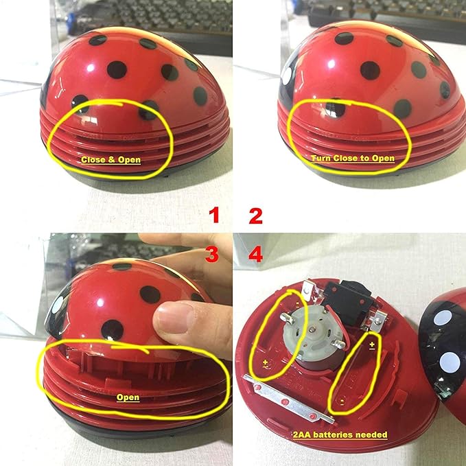 Ladybug Cartoon Mini Vacuum Cleaner Dust Sweeper Cordless Corner Desktop Vacuum Cleaner Mini Cute Home Office