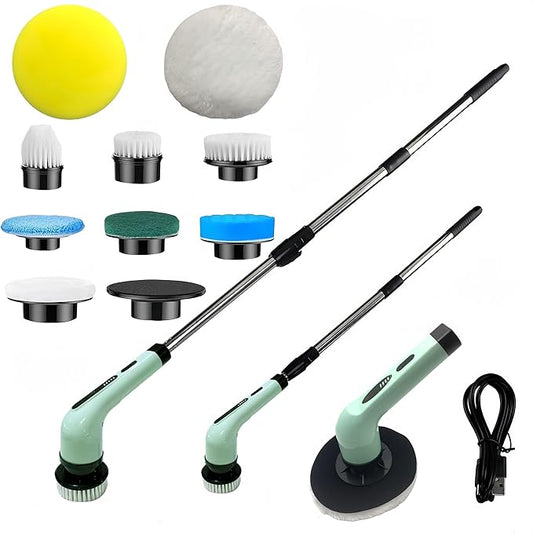 Electric Rotating Cleaning Brush, IPX7 Waterproof Cordless Power Cleaning Brush Set with,Cleaning Ceilings, Floors, Floor Tiles, Kitchens, and bathrooms; maintaining Sofas, Cars