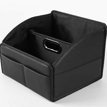 Car Storage Organizer, Leather Front & Back Seat Caddy Black
