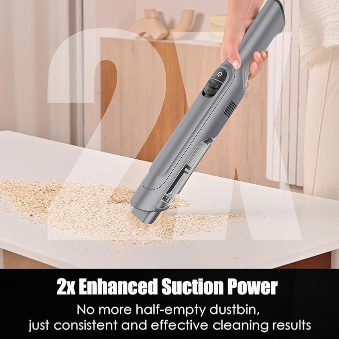 Handheld Vacuum Cordless, Lightweight 1.4lb with Powerful Suction, Charging Dock, Single Touch Empty and Detachable Dust Cup, Portable Mini Car Vac for Home Office and Pet Hair (Frosted Silver)