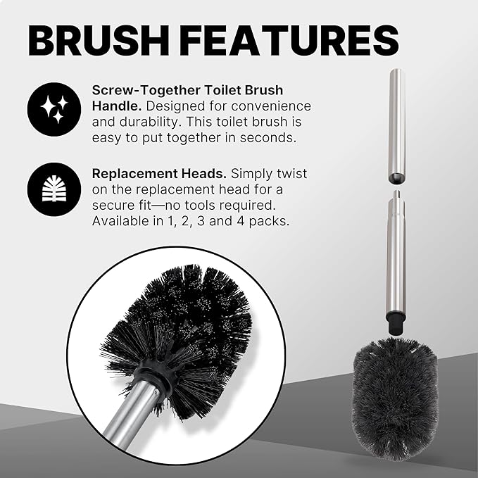 ToiletTree Products Deluxe Toilet Brush with Lid 3 Pack