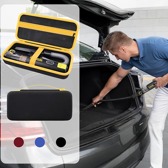 co2CREA Storage Case for Fanttik V8 Apex/Slim V8 Mate/V10 Apex/Slim V10 Mate Portable Mini Cordless Vacuum – Hard EVA Protective Carrying Bag with Accessory Organizer (Black Case)