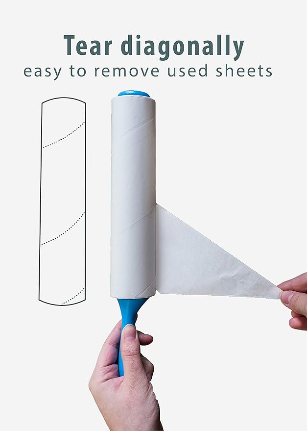 Mammoth Lint Roller-Extra Large Lint Roller, 2 Rollers and 2 Refills, 90 Sheets per Roll, Perfect for Pets (360 Extra Long Sheets Total)