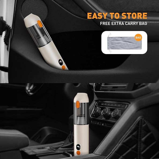 OXILAM Car Vacuum Handheld Vacuum Portable Cordless-14000PA High Power, Blow & Suction 2 in 1, Up to 30 Mins Runtime, Small Vacuum Cleaner for Home, Pet, Car, Office, Ideal Gifts for Men & Women