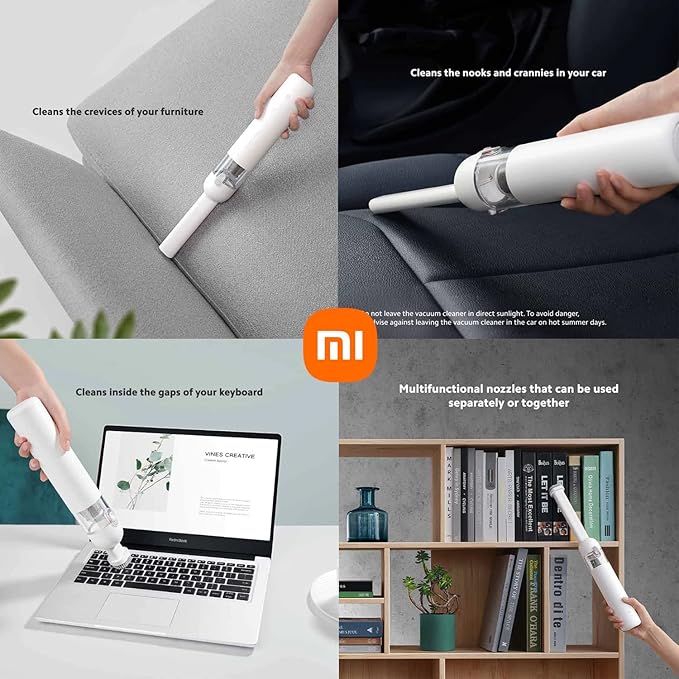 XIAOMI Handheld Vacuum 13,000Pa, Powerful Brushless Motor Cordless Car Vacuum Cleaner, Ultra Lightweight Portable Mini Hand Vacuum Rechargeable with Type-C Cable for Car/Home/Pet Hair