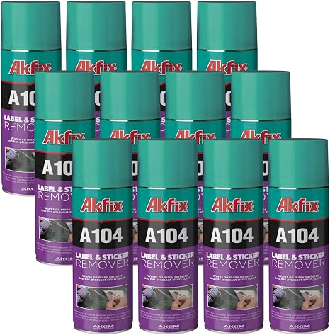 Akfix A104 Sticker Remover Spray - Cleaning Labels on Wood, Glass & Plastic - Safe Decal Remover for Tape, Residue, Gum 