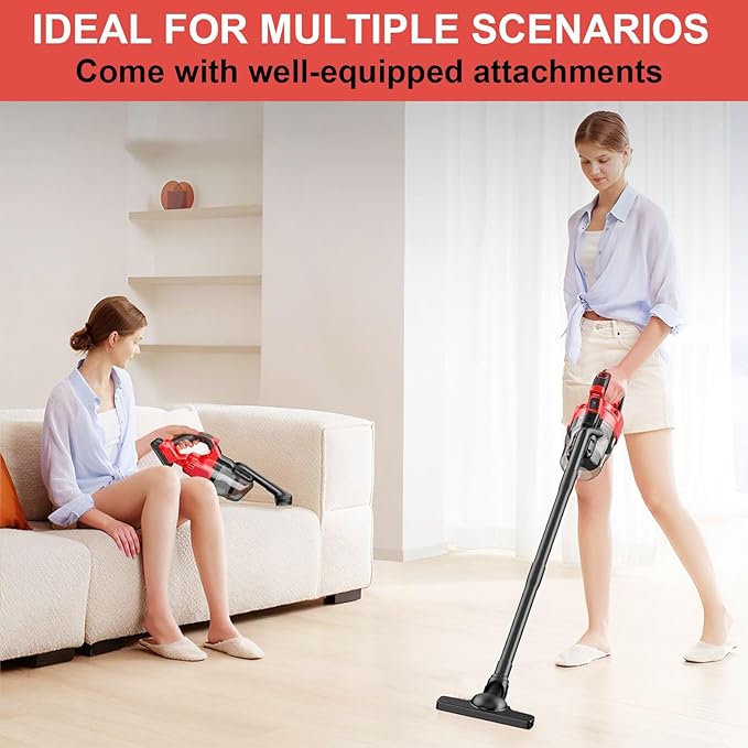 Cordless Vacuum for Milw-auke 18V Battery, Handheld Vacuum Cleaner Stick Vacuum Shop Vac for Home Car Hardwood Floor Carpet with Washable HEPA Filter 125AW(No Battery)