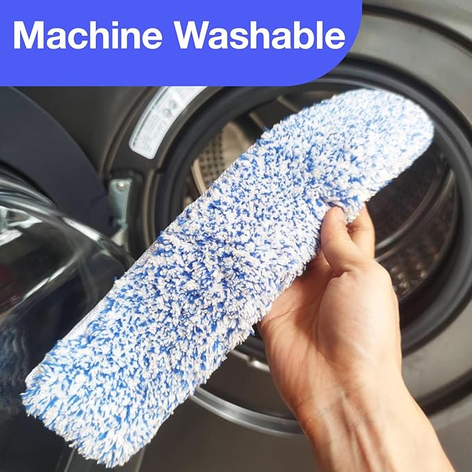 4 Pack 14" Microfiber Window Scrubber Refill Replacement Compatible with Unger 966540 Professional Scrubber Refill Sleeve, Reusable Squeegee Cloth Sleeve for MR.SIGA Professional Window Cleaning