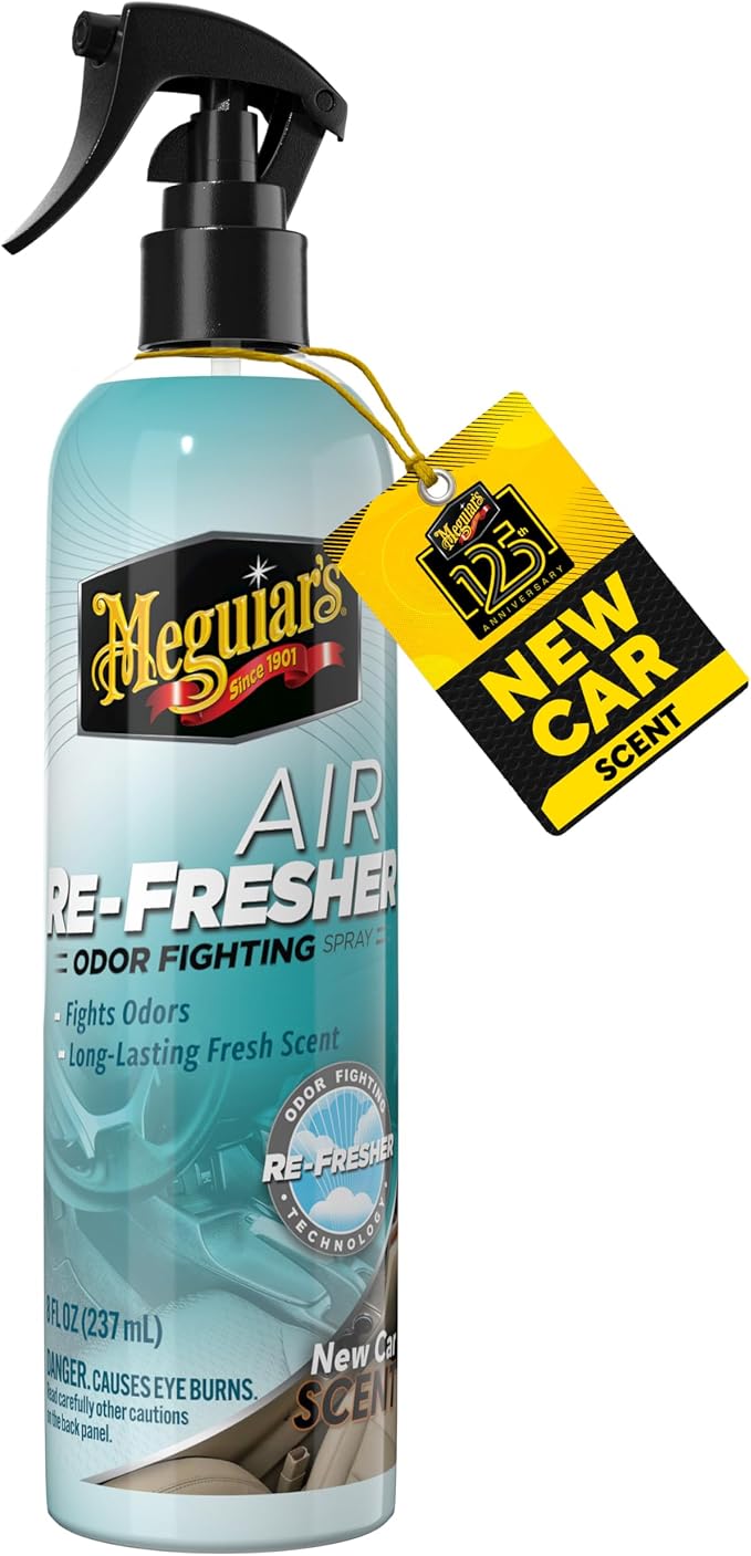 Meguiar’s Air Re-Fresher Odor Fighting Spray, New Car Scent 8 Oz