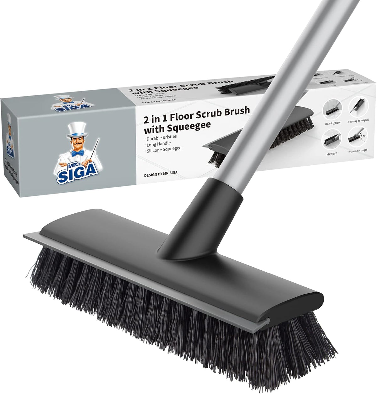 Floor Scrub Brush with Long Handle for Cleaning Cleaning Bathroom