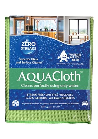 AQ500 AquaCloth AQ500 Nano-Fiber 18" x 15" Cleaning Towel (1 Pack of 2 Cloths), Thickness, ()