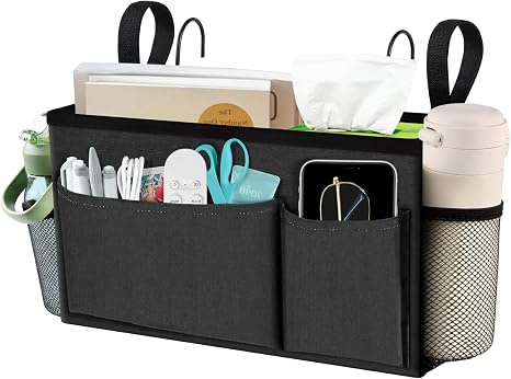 BlissTotes Bedside Caddy, Dorm Storage with Pockets, Bunk Bed Accessories
