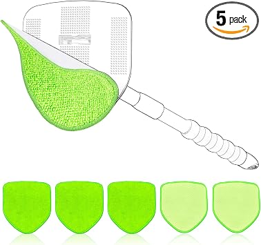 XINDELL 5 Pack Windshield Cleaner Microfiber Pads – 5.7" W Replacement Heads Cover for Xindell EasyPivot Windshield Clea