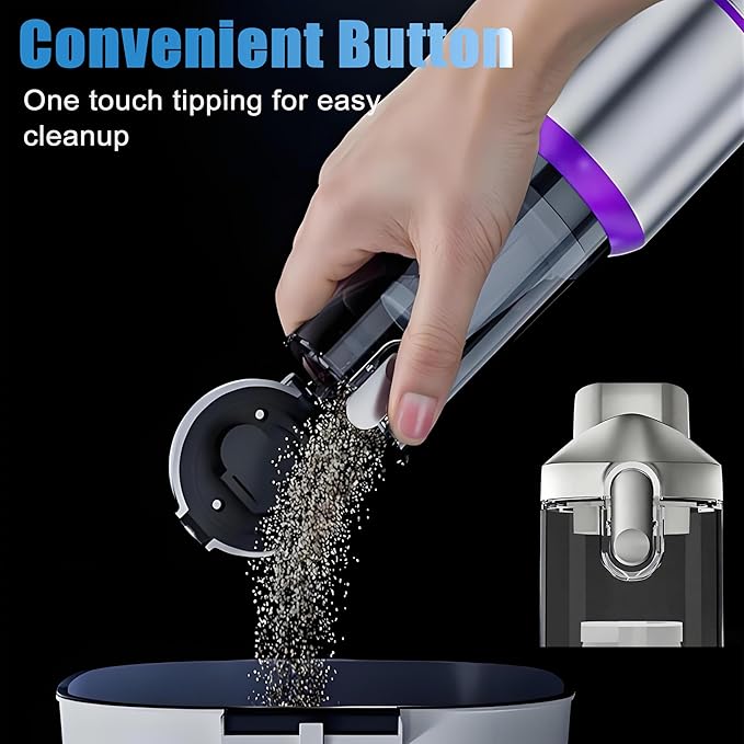 Car Vacuum Portable Cordless,20000Pa Suction Power Handheld Vacuum for Car,Home,Office,Pet Hair Cleaning,with 2 Washable Filter and 9 Replaceable Nozzle, Type-C Charging