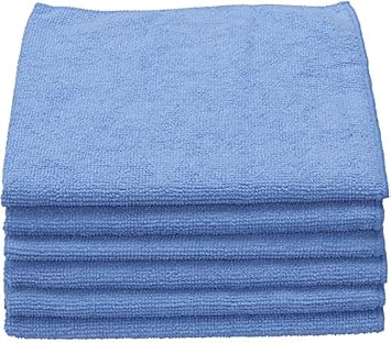 Unger 16” x 16” Microfiber Ultra-Absorbent Cloths, 6 Pack, Trap and Hold Dust and Dirt, All-Purpose Scrubbing Cloths, Ho