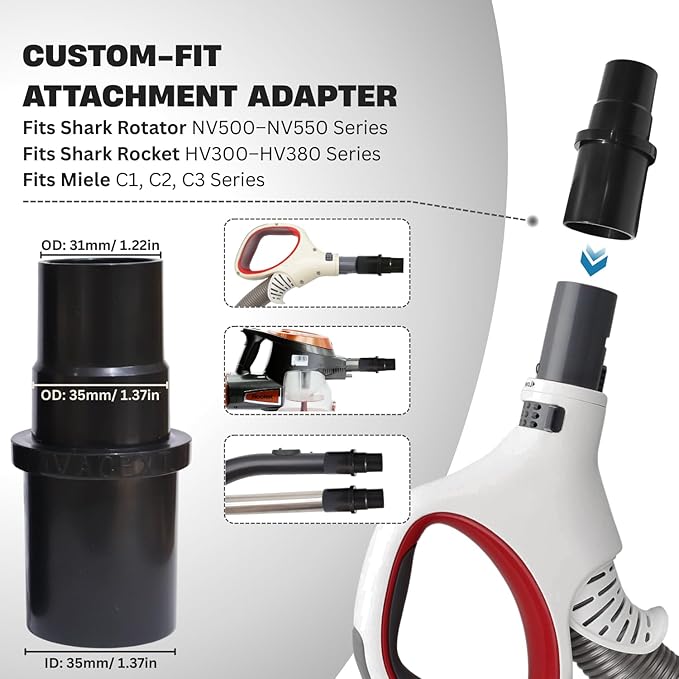 Upholstery Attachment for Shark Navigator Rotator, Vacuum Accessories & Attachments Compatible with Shark NV360 NV350 NV500 NV501 Rocket HV HV300 HV301 HV322 HV371 HV372