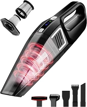 Handheld Vacuum Cordless, 9000PA Strong Suction, 2 Suction Modes, Fast Type-C Charging, Lightweight, Portable Car Vacuum