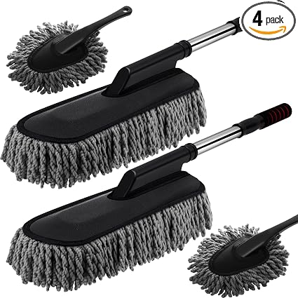 4 Pack Microfiber Car Duster Exterior Scratch Free, Gray
