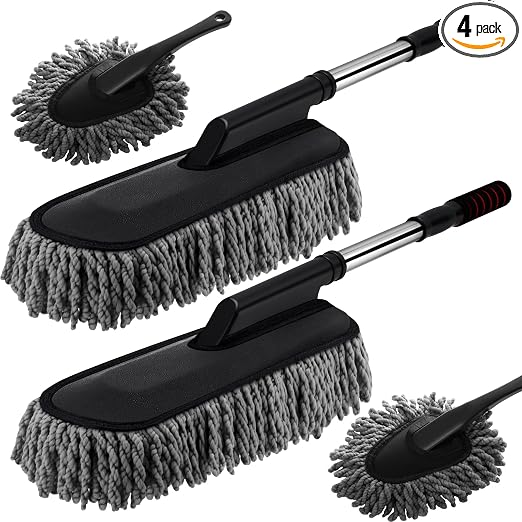 4 Pack Microfiber Car Duster Exterior Scratch Free, Gray
