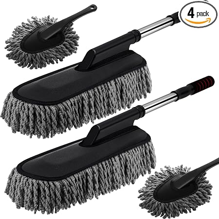 4 Pack Microfiber Car Duster Exterior Scratch Free, Gray