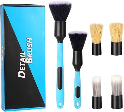 Car Detailing Brush Set - Covers Large Area Inside or Outside Vehicles