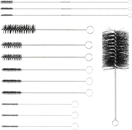 12 Pcs 61820 Car Engine Cleaning Detailing Brush Kit - Motor Engine Alternators Bay Stainless Steel Wire Brass Nylon Pol