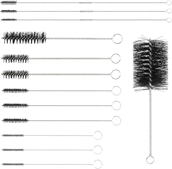 12 Pcs 61820 Car Engine Cleaning Detailing Brush Kit - Motor Engine Alternators Bay Stainless Steel Wire Brass Nylon Pol