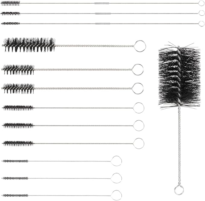 12 Pcs 61820 Car Engine Cleaning Detailing Brush Kit - Motor Engine Alternators Bay Stainless Steel Wire Brass Nylon Pol