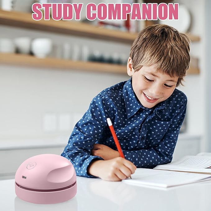 prowithlin Portable Desktop Vacuum Cleaner, USB Charging, Pink, Best for Cleaning Dust, Crumbs, Piano, Computer, Car etc.