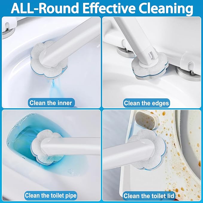 80 PCS Toilet Wand Cleaner Refills，Toilet Bowl Brush Refills Disposable Toilet Cleaning System Replacement Heads Cleaner Pads for Bathtub Wash Basin (Only Refills，Only Fits Ucaimao) - White