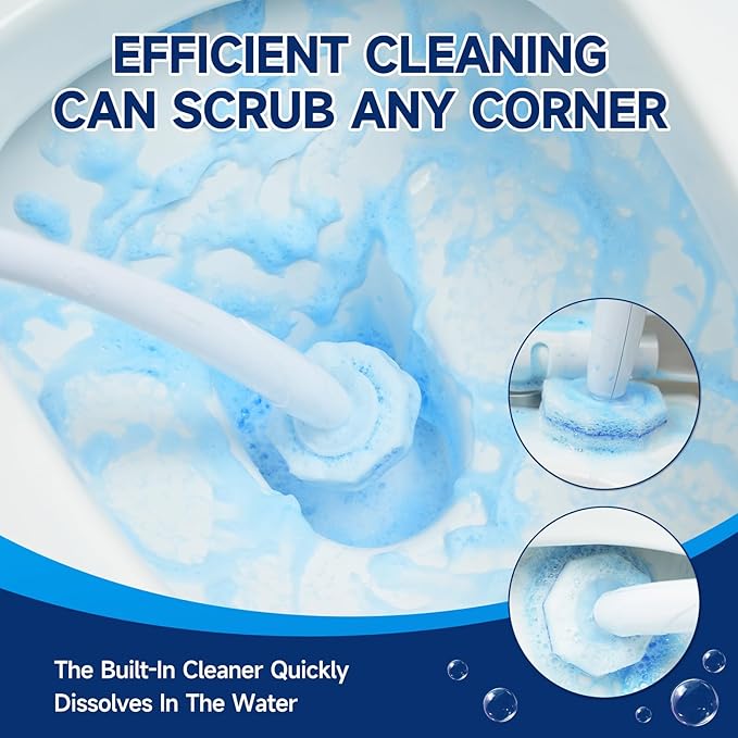 100 Count Toilet Wand Refills Compatible for Clorox, 5X Cleaning Power Toilet Bowl Cleaners & High-Density Disposable Toilet Brush Scrubber - No Falling Apart, Instant Foam Cleaning