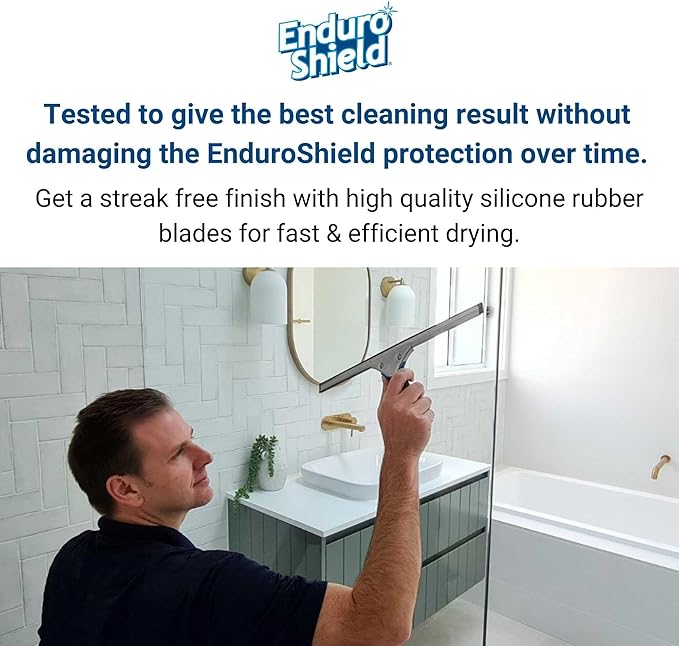 Professional Squeegee - Premium Quality Silicone Rubber Blades with Ergonomic Handle for Streak-Free Cleaning - Perfect for Windows, Shower Doors, and Railings