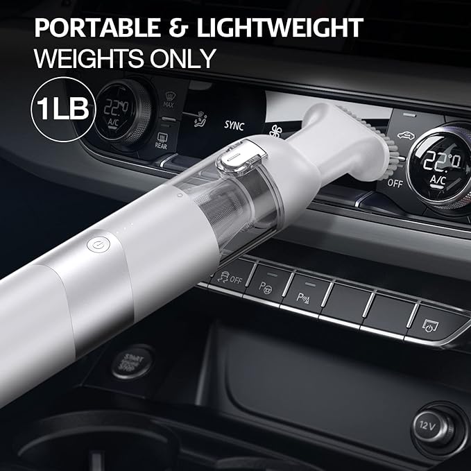 Cordless Handheld Vacuum Cleaner, 5500Pa 65W Powerful Suction, Mini Vacuum with Attachments, Rechargeable 2500mAH Li-ion Battery, for Home, Office and Car