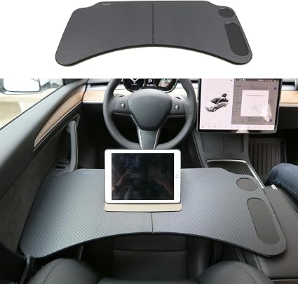 for Tesla Model Y 3 Food Tray Desk for Laptop Foldable Car Table for Eating Travel Multipurpose Tray for Driver Accessor