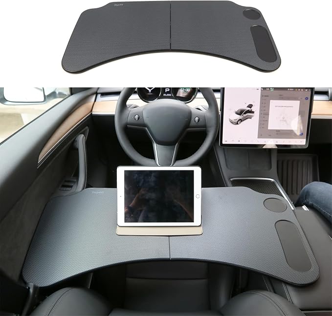 for Tesla Model Y 3 Food Tray Desk for Laptop Foldable Car Table for Eating Travel Multipurpose Tray for Driver Accessor