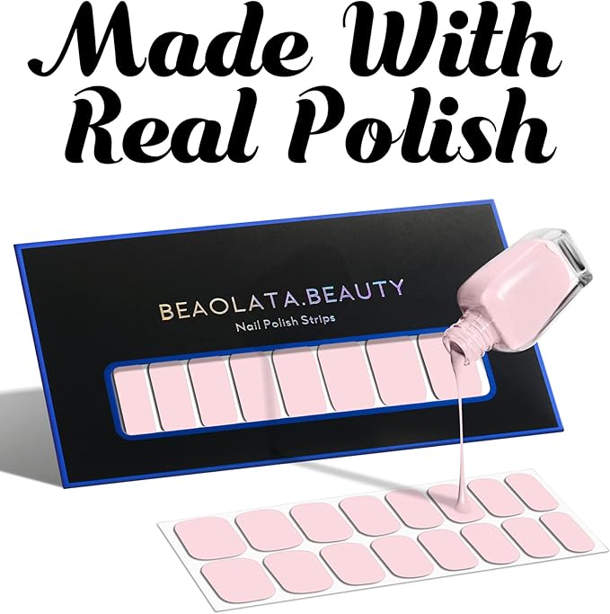 Nail Polish Strips, 32PCS Salon Quality Wraps, Long Lasting Gel Nail Stickers for Women Easy Apply& Remove (Classic Leopard Brown)