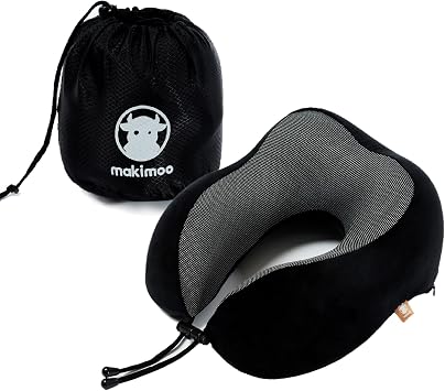 Memory Foam Travel Pillow, Neck Pillow with 360-Degree Head Support, Comfortable Ideal for Sleeping on Airplane, Car, Tr