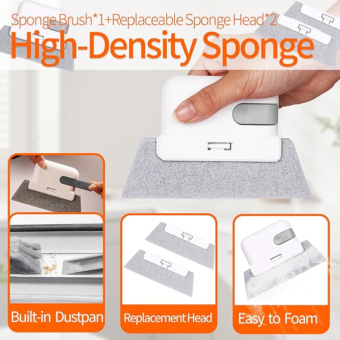 13Pcs Crevice Cleaning Brush Set, Window Groove Cleaning Brush Kit Hard Bristle for Sliding Door, Sill, Tile Lines, Shutter, Corner, Grout, Sink