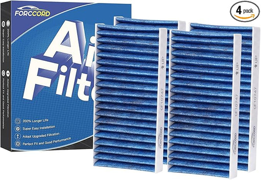 4-Pack HEPA Cabin Air Filter Fits for Jeep Liberty (2008-2012)/ Dodge Nitro (2007-2011) Activated Carbon Cabin Filter Replacement CF10747 68033193AA Car Accessories