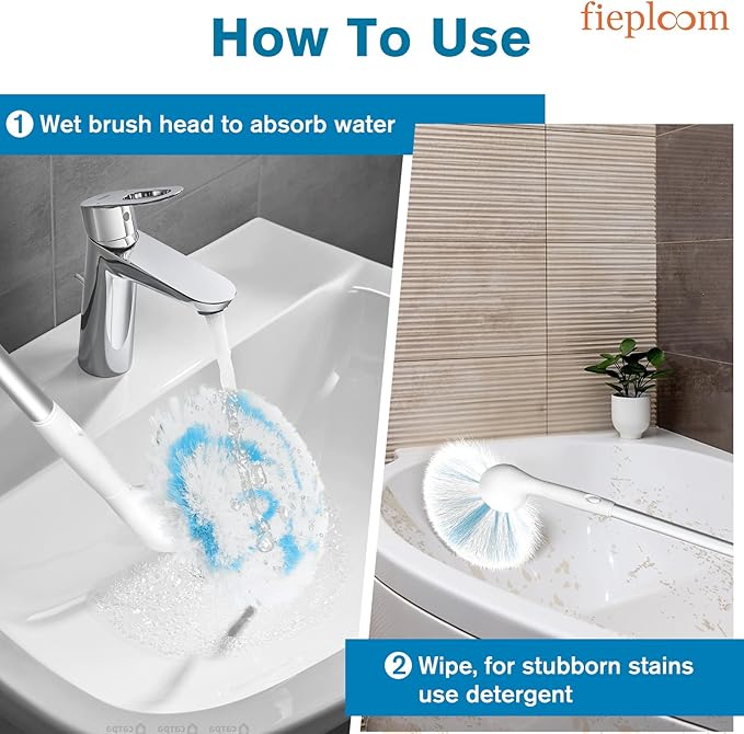 Tub Tile Scrubber Brush with 48" Long Handle, 2026 Version 2 Pc Non-Scratch Soft Tub Mop, All-in-One Adjustable Bathroom Brush for Bathtub, Shower, Sink & Faucet, and Wall Tile(2)