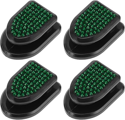 4 Pcs for Purses and Bags, Umbrella Etc Car Storage Hooks Sturdy Car Adhesive Hooks Green ABS Rhinestone 1.18"x0.83"