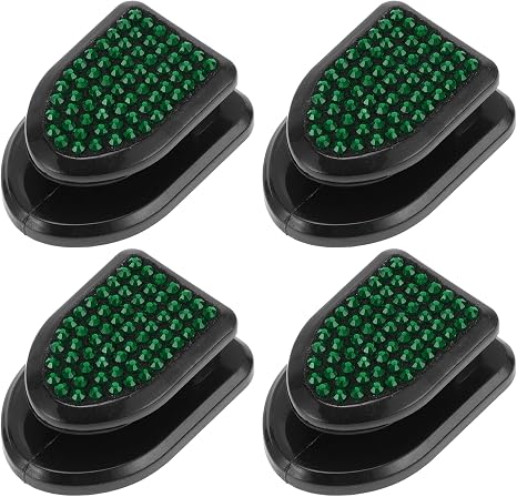 4 Pcs for Purses and Bags, Umbrella Etc Car Storage Hooks Sturdy Car Adhesive Hooks Green ABS Rhinestone 1.18"x0.83"