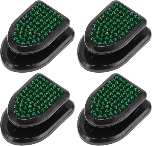 4 Pcs for Purses and Bags, Umbrella Etc Car Storage Hooks Sturdy Car Adhesive Hooks Green ABS Rhinestone 1.18"x0.83"
