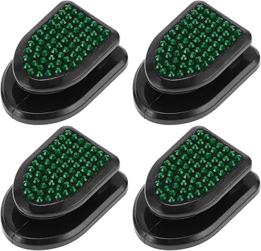 4 Pcs for Purses and Bags, Umbrella Etc Car Storage Hooks Sturdy Car Adhesive Hooks Green ABS Rhinestone 1.18"x0.83"